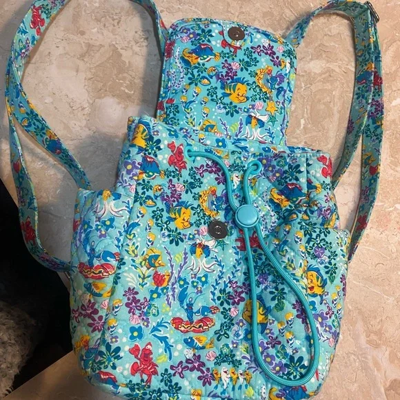 Vera Bradley Aqua Floral Backpack - Picture 4 of 6